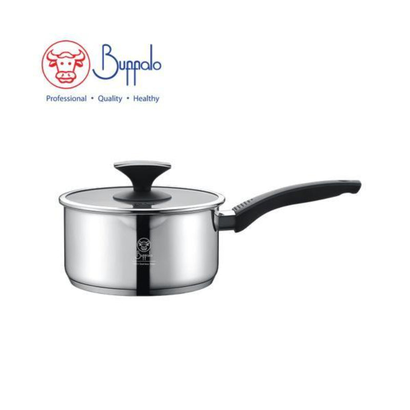 牛頭牌WISE COOK不銹鋼加厚底18X9CM/1.7L單柄煲倒水嘴連玻璃蓋(34918P)