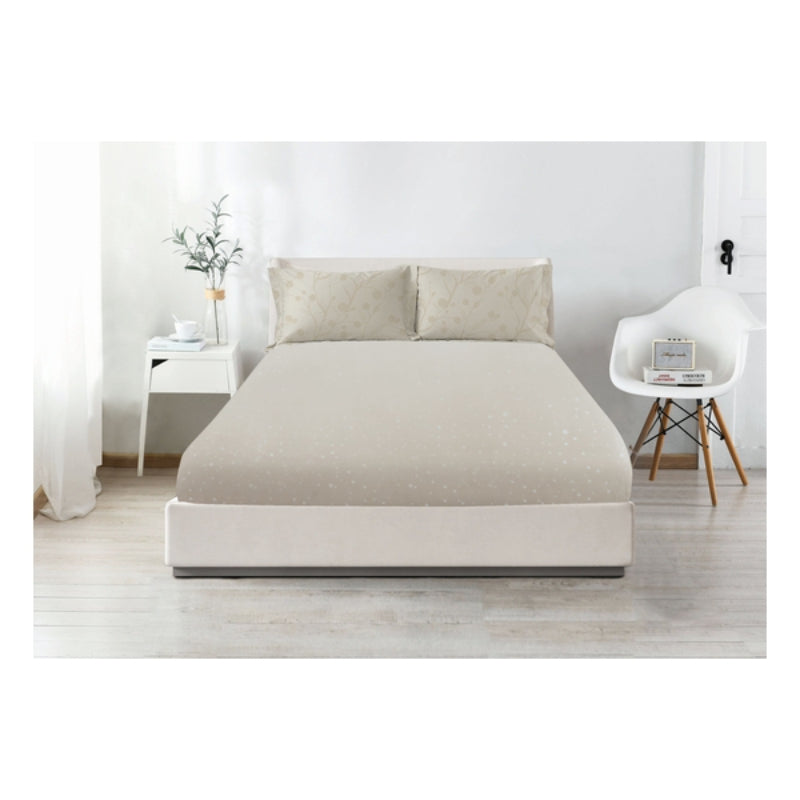 CASA-V珍珠絲緹花系列床笠連枕袋-(VB045FDS)