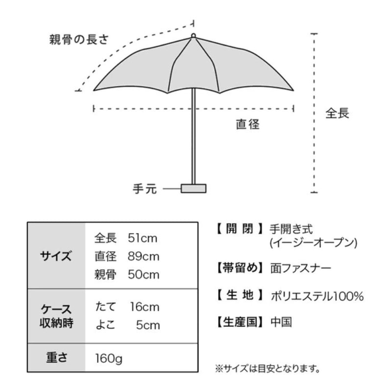 WPC MINI UMBRELLA Baby 袖珍淨色摺傘 50CM WPP085-CO05-系列 (只限送貨)