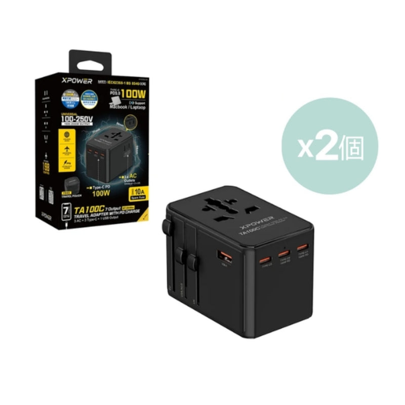 Xpower TA100C 7輸出 PD 100W Gan旅行充電器