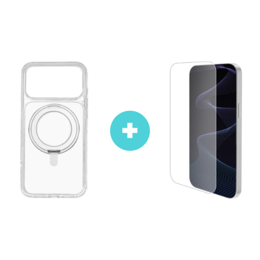 inno3C 玻璃螢幕保護貼  + 360°旋轉磁環支架保護殼套裝 iPhone 17系列