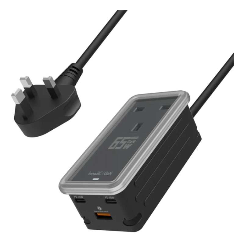 inno3C GaN 65W 3輸出快速充電插座盒