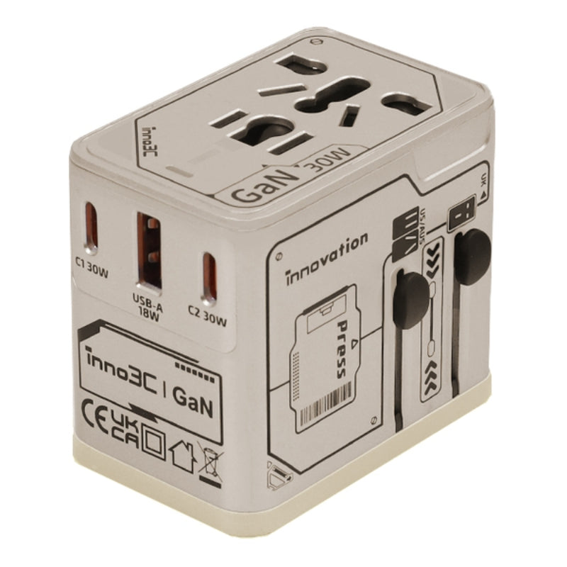 inno3C 30W GaN 3輸出旅行轉換插頭