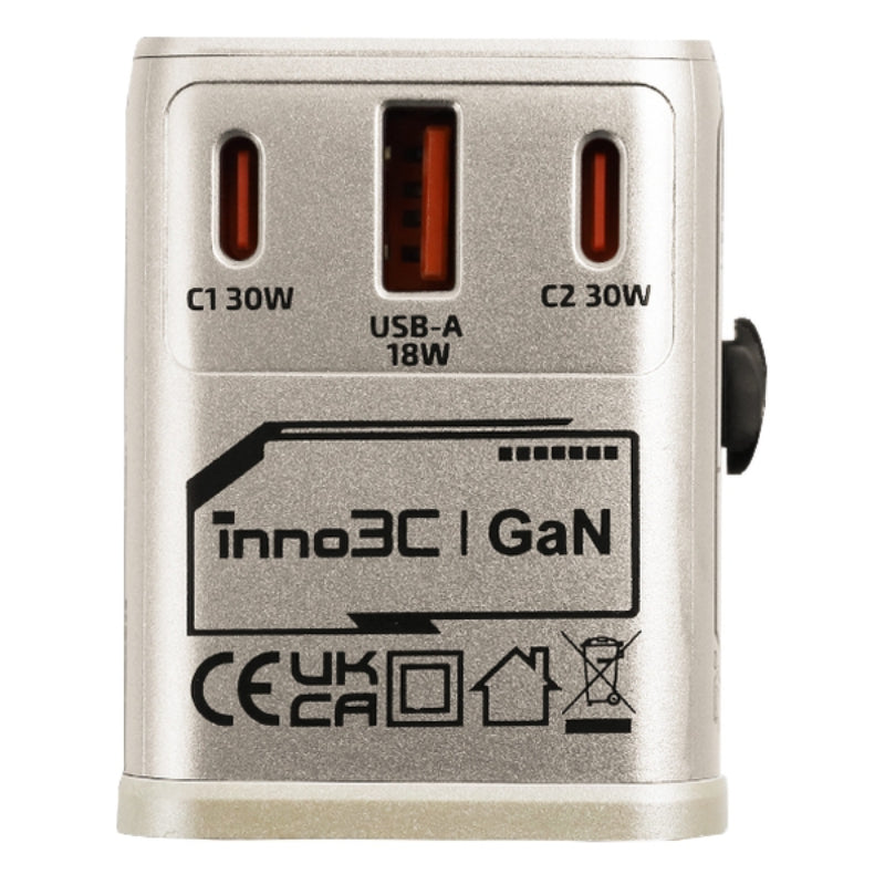 inno3C 30W GaN 3輸出旅行轉換插頭