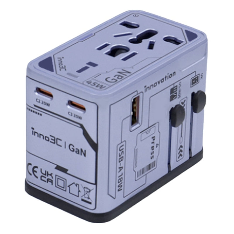 inno3C 45W GaN 4輸出旅行轉換插頭