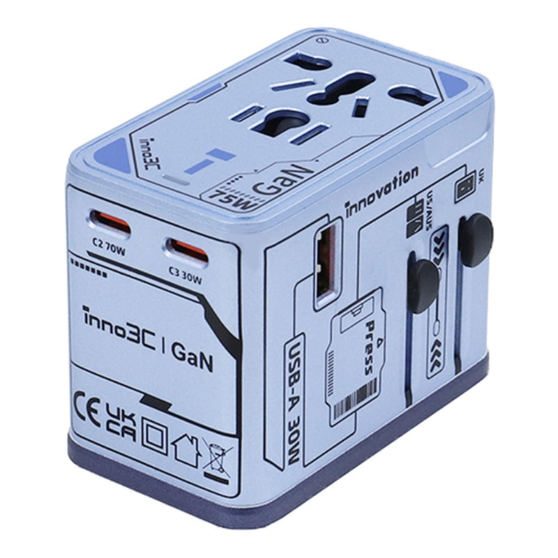 inno3C - 75W GaN 4輸出旅行轉換插頭