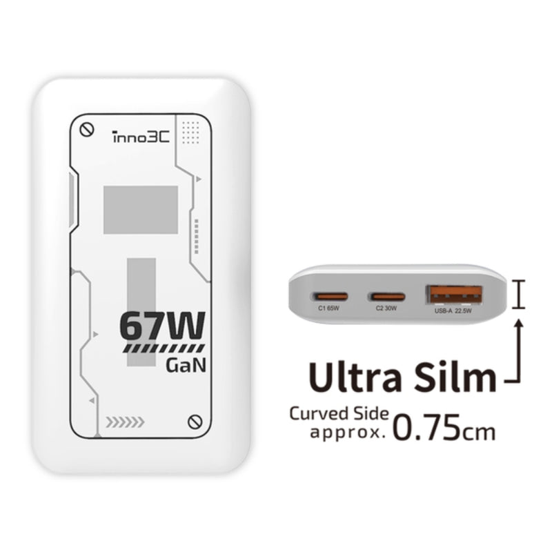 inno3C - 超薄67W 三輸出 GaN 旅行快速充電器 (i-67DT)