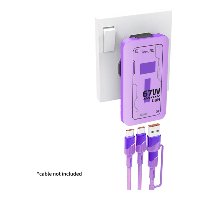 inno3C - 超薄67W 三輸出 GaN 旅行快速充電器 (i-67DT)