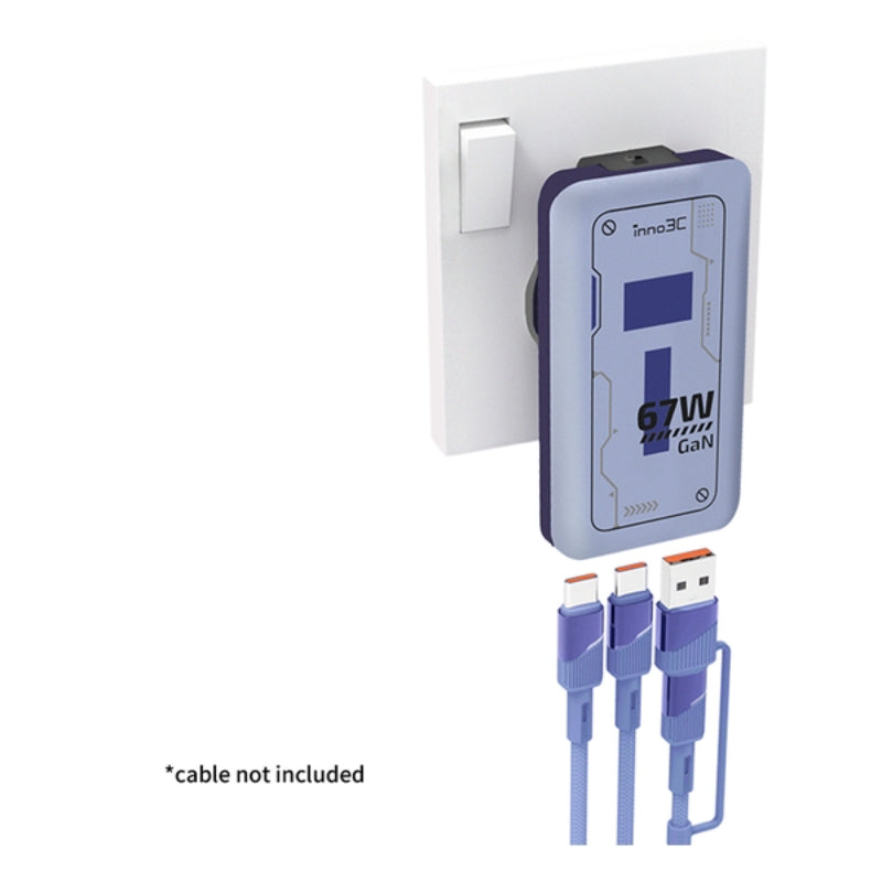 inno3C - 超薄67W 三輸出 GaN 旅行快速充電器 (i-67DT)