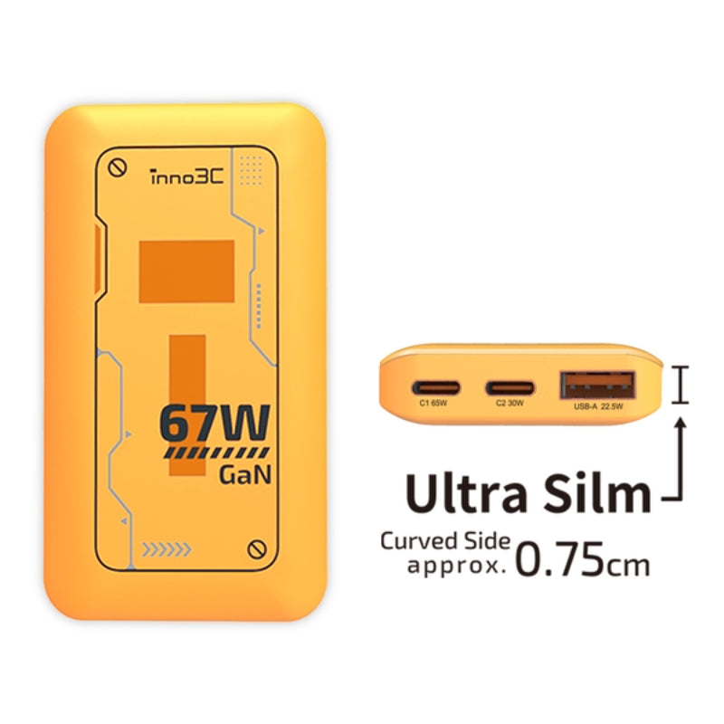 inno3C - 超薄67W 三輸出 GaN 旅行快速充電器 (i-67DT)
