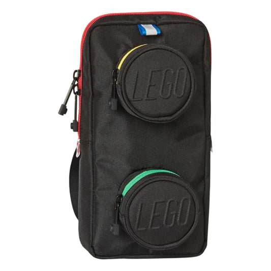 LEGO - 樂高 1x2 方塊造型斜孭袋/單肩包 - 黑色彩色拉鏈 (只限送貨)