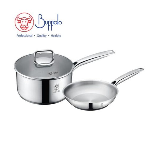 牛頭牌PRO TWINS COOK 3件廚具套裝:20X10CM 2.7L單柄煲連玻璃蓋+20CM煎鍋(35020PF1)