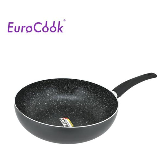 EURO COOK - 黑色雲石紋易潔單柄炒鍋 30X8.5CM