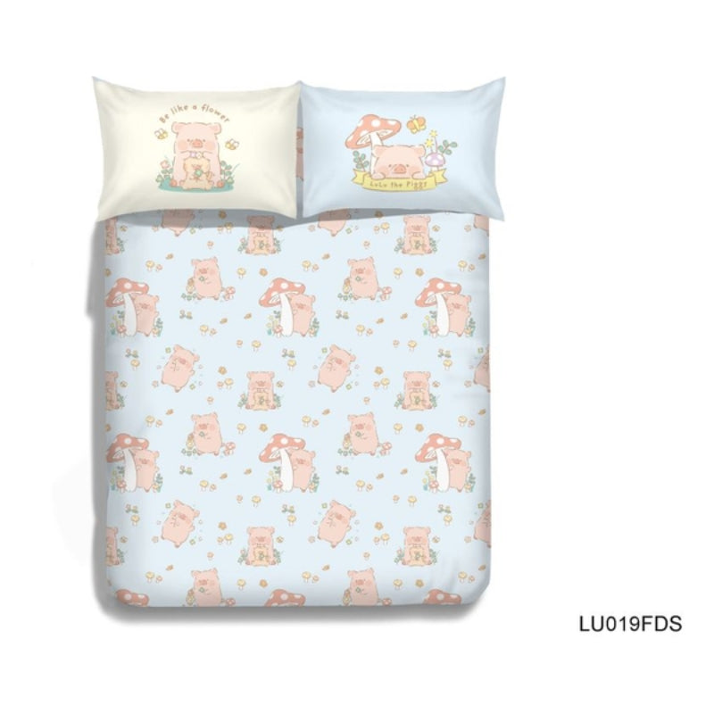 Casablanca - 罐頭豬LuLu卡通純棉系列床笠連枕袋 (LU019FDS)