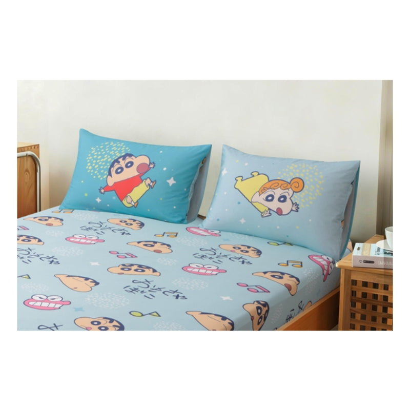 Casablanca - 蠟筆小新卡通純棉印花系列床笠連枕袋 - (SC014FDS)