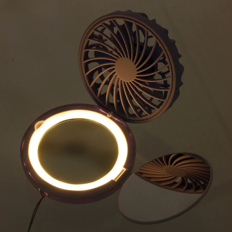 日本 SPICE of Life Mirror FAN-bulous 風扇LED燈化妝鏡