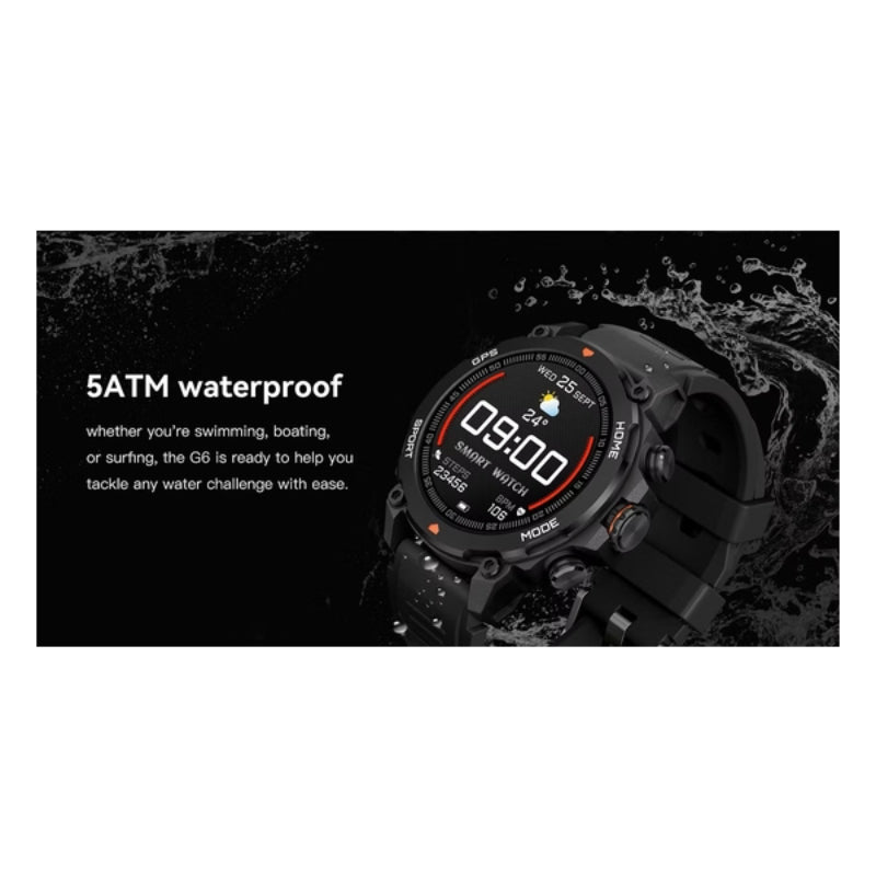 Aurafit Trek 1 G6 GPS 智能戶外全能手錶 黑