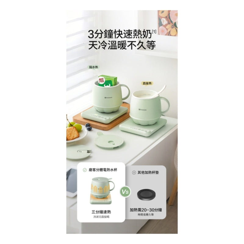 MOKKOM分體不沾易潔智能定時恆溫多功能萬用電熱水杯 (2個)