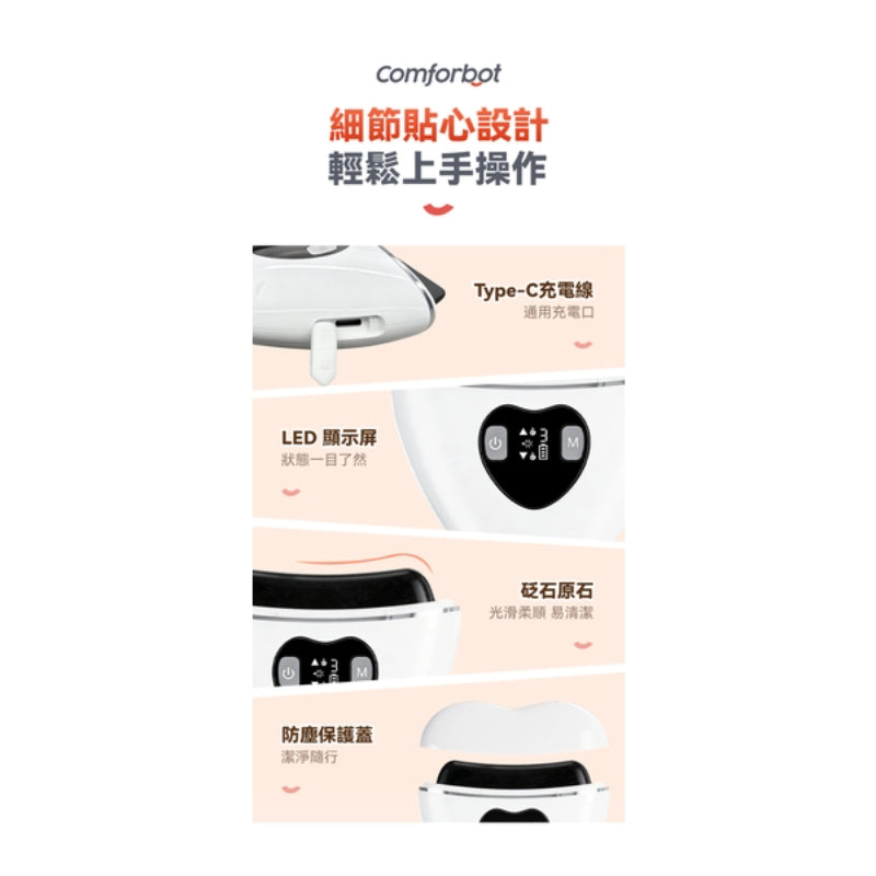 Comforbot雙頭微電流砭石熱敷震動推刮點按全身多部位祛濕通絡刮痧板PRO 2.0