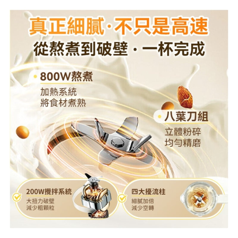 日本Yohome 分體快洗無塗層鋼杯免泡細膩全家料理破壁機 PRO