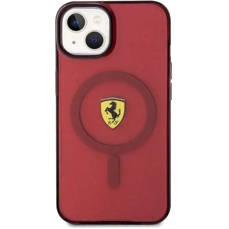 FERRARI - MAGSAFE IML CASE TRANSLUCENT COLOR WITH PRINTED RING - RED - IPHONE 14