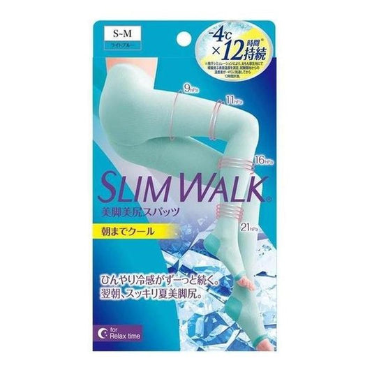 Slimwalk 日本露趾壓力襪褲 (睡眠型, 清爽透氣,綠松石藍色) x 2件