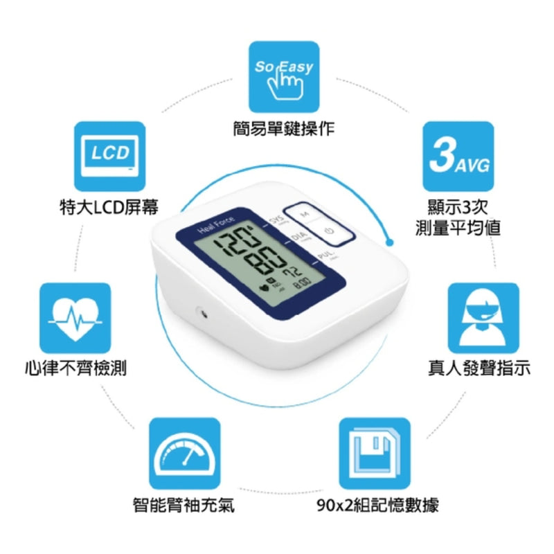 Heal Force B07粵語真人發聲電子血壓計(只限送貨)