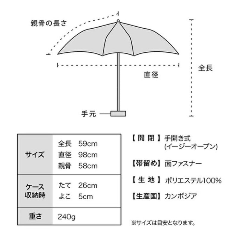 WPC Classic 經典商務摺疊傘 58CM 黑 WPP107-CS001 系列 (只限送貨)