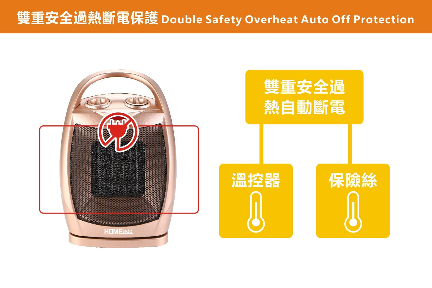 HOME@dd 速熱搖頭陶瓷暖風機 (座檯款)-1500W (免費送貨/自取)