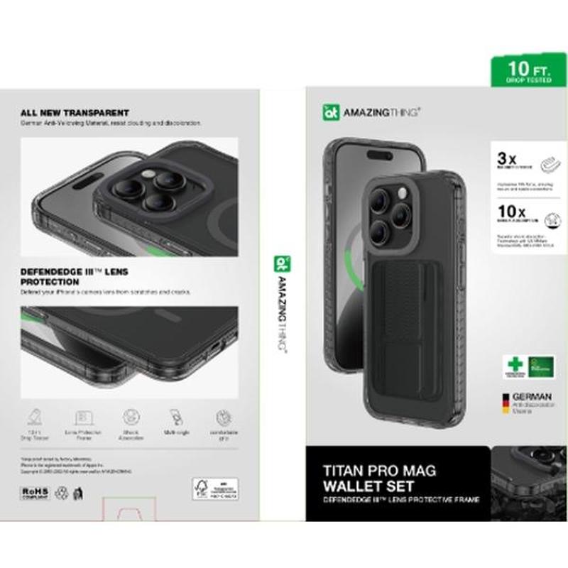 AMAZINGTHING Titan Pro Mag Wallet Drop Proof Case for iPhone 15 Pro series