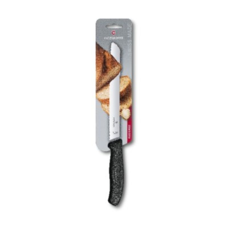Victorinox - Swiss Classic, bread knife, 21cm, wavy, black, blister